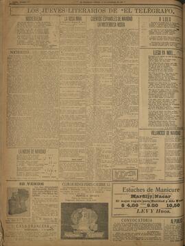 ‘Los Jueves Literarios de El Telégrafo' 25 de diciembre 1919