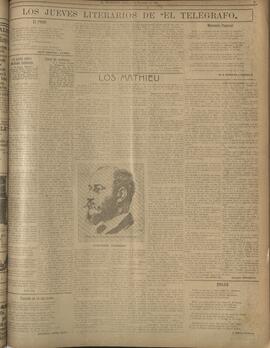 ‘Los Jueves Literarios de El Telégrafo' 11 de noviembre 1915