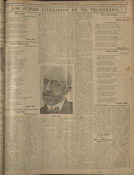 ‘Los Jueves Literarios de El Telégrafo' 25 de noviembre  1915